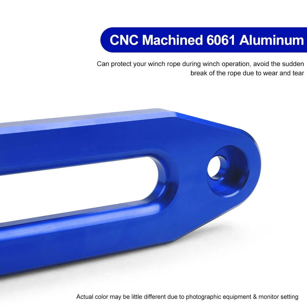 10 inch Billet Polished Aluminum Bolt-Pattern Hawse Fairlead Synthetic Winch 8000-15000 LBs for ATV/UTV Rope Cable