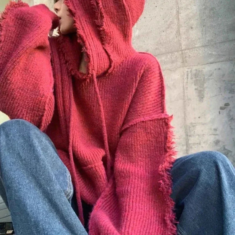 Autumn and Winter Thick Hoodies Cold Red Korean Women's Hooded Sweatshirts Warm Female Top Clothing Essential Coat Cheap New In