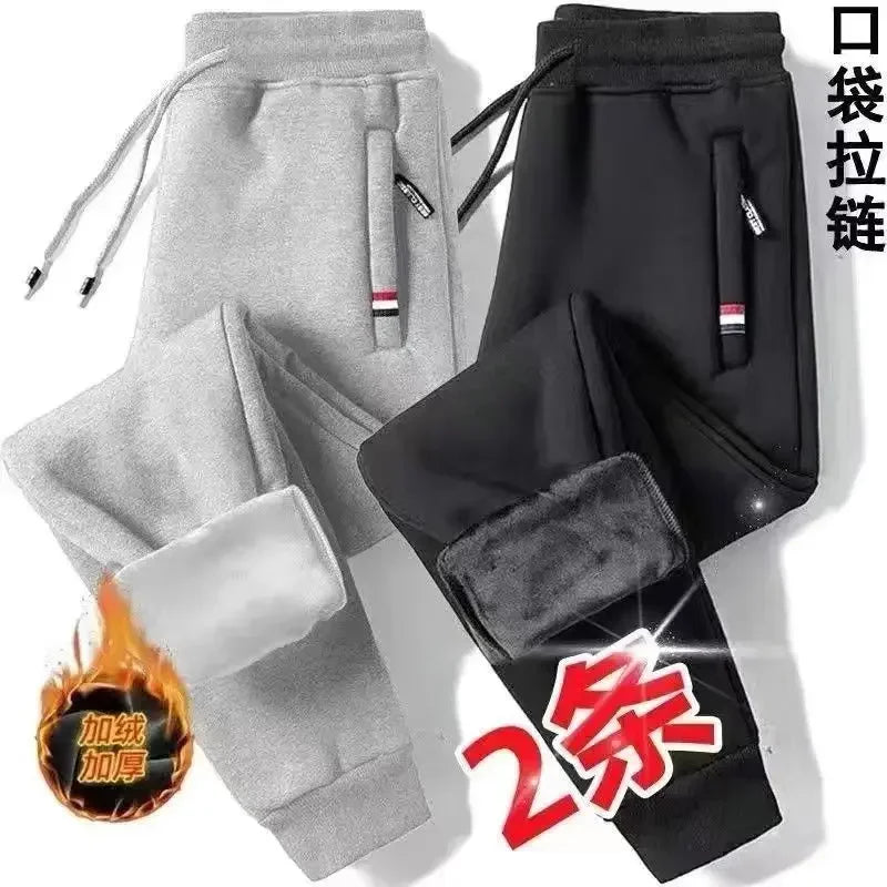 2024 Autumn Winter Plush Thickened Sports Pants for Men Warm Casual Joggers Pants Loose Leggings for Men Sweatpants