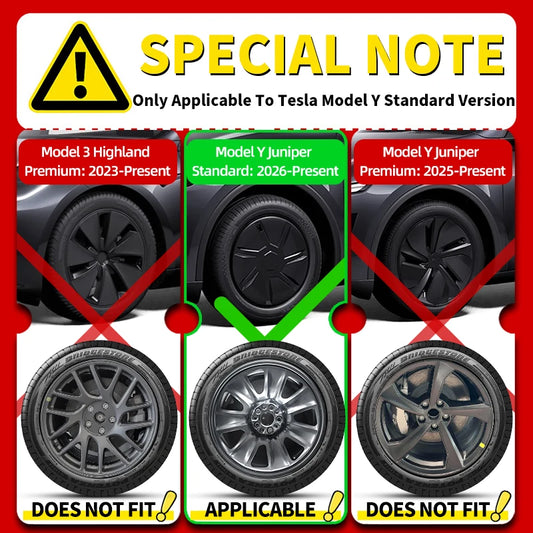 4PCS for Tesla Model Y 2026 Standard 18 Hub Caps, Full Rim Covers Replacement Wheel Cover Accessories for Standard Edition