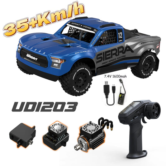 UDIRC 1203PRO 1/12 RC Short Course Truck 3S Brushless 4WD All Terrain Truck RTR Gyro Center Diff 3S BAT 4-Color LED Light System