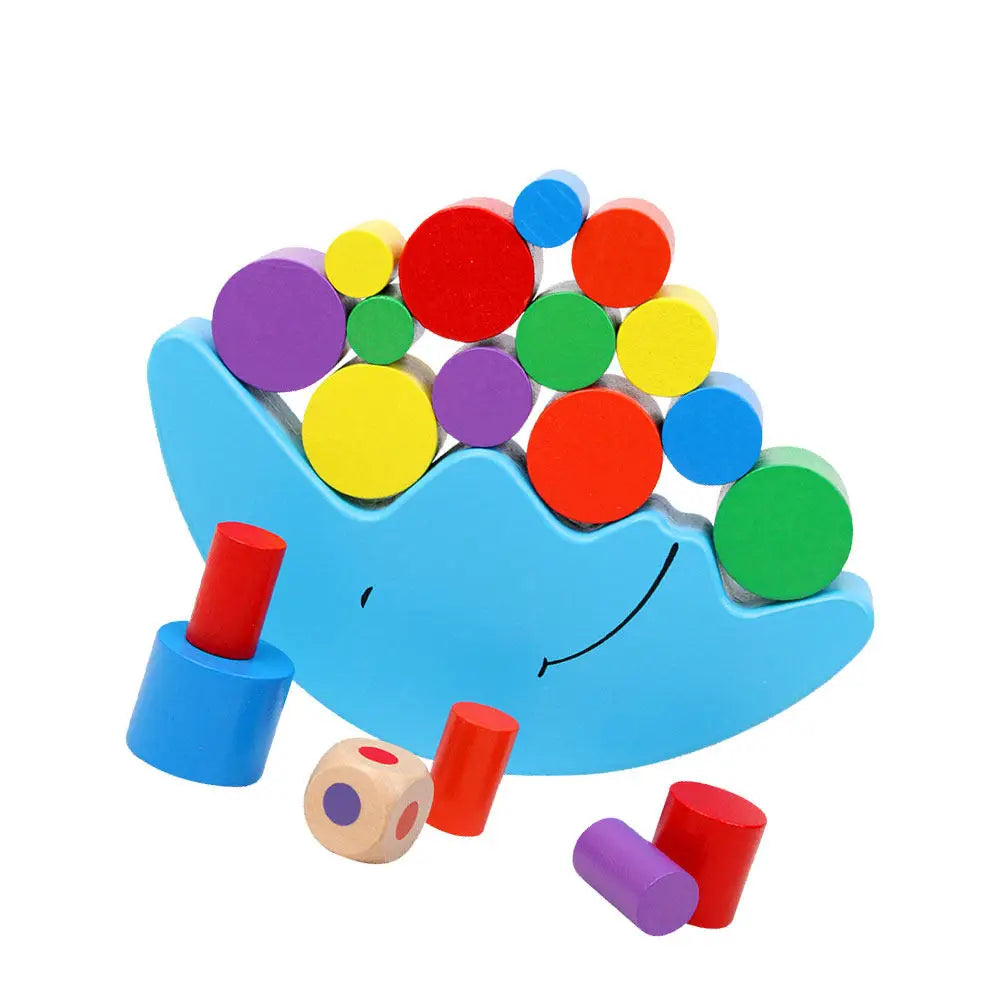 Wooden Balance Building Block Moon Boat Colorful Stacking Early Education Game Parent Child Interaction Activity for Kids
