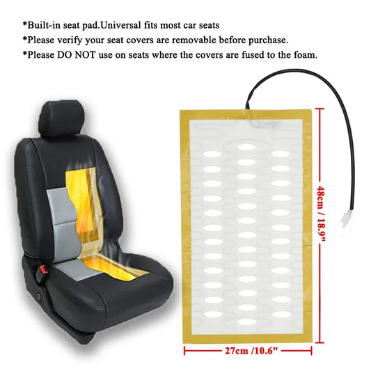 Car Seat Heater Universal 12V Alloy Wire Fast Heating Heat Pads 3 Levels Dual Square Control Switch With Harness Winter Warmer