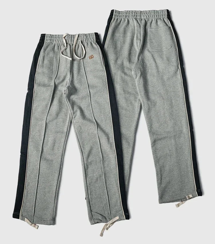 Non Stock 80s Old School Style Two-Tone Sweatpants Mens Cotton Jogging Trousers Streetwear Tracksuits