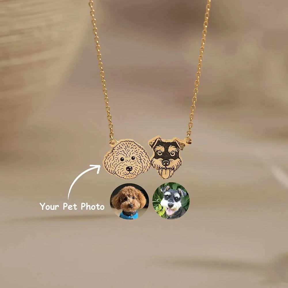 Personalized Portrait Pendant Necklace Custom Child/Couple/Pet Photo Chain Birthday Gift For Her Stainless Steel Jewelry