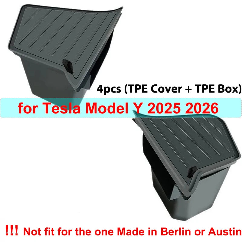 Model Y Launch 2026 Rear Trunk Side Storage Box For Tesla Y Juniper 2025 Organizer Suede Anti-dirty Car Travel Accessories