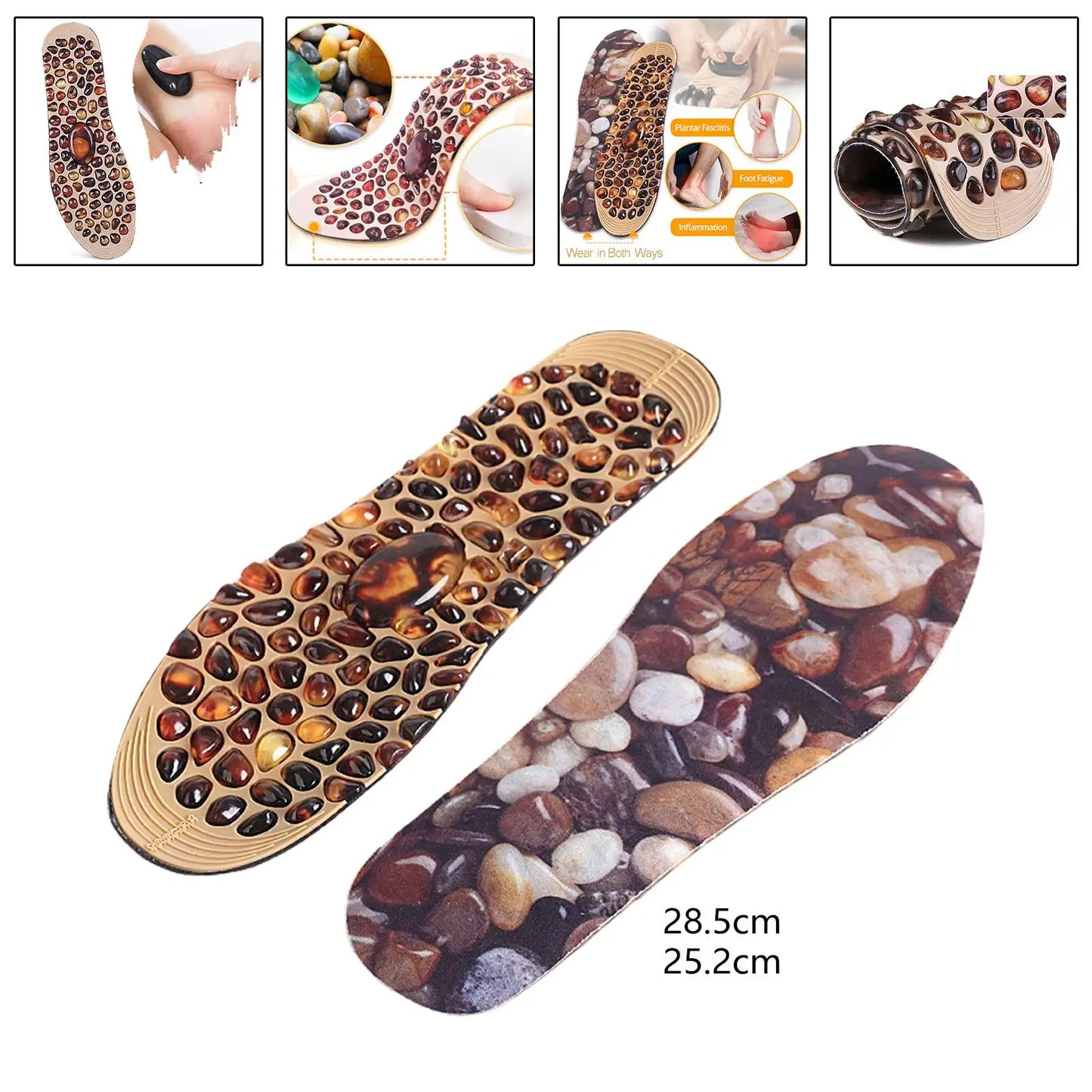 Faux Cobble Insole Breathable Can Be Cut Massage Insole Shoes Inserts Massage Foot Pad for Sandals Slipper Men Women