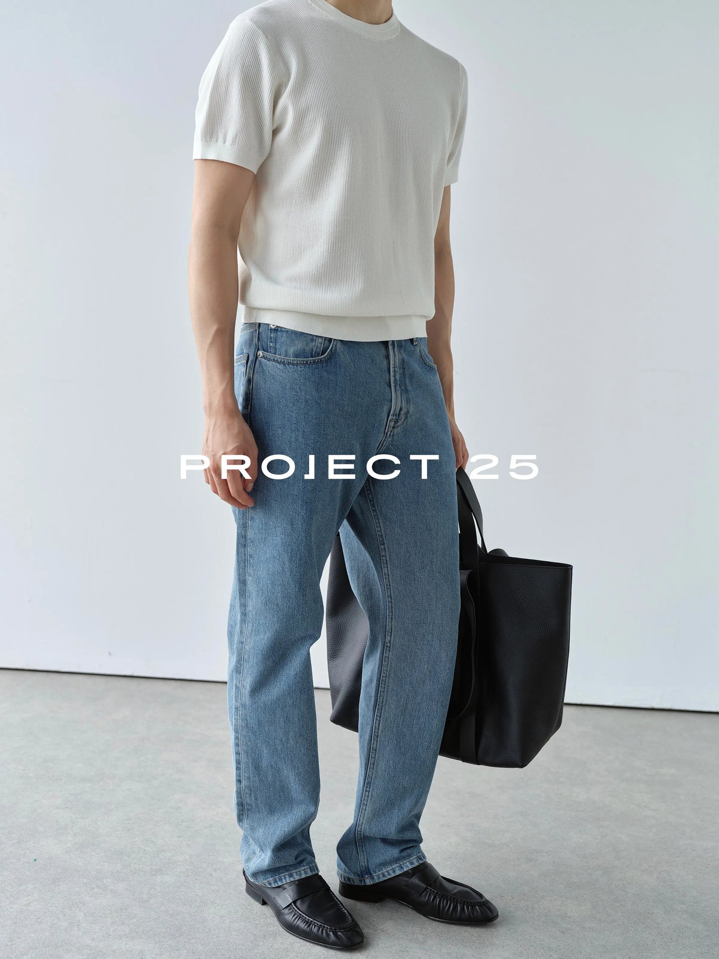 PROJECT 25 Mens Vintage Indigo Wash Jeans Japan KUROKI Okayama Denim Fabric Slim Straight Fit Business Commuter Casual Pants