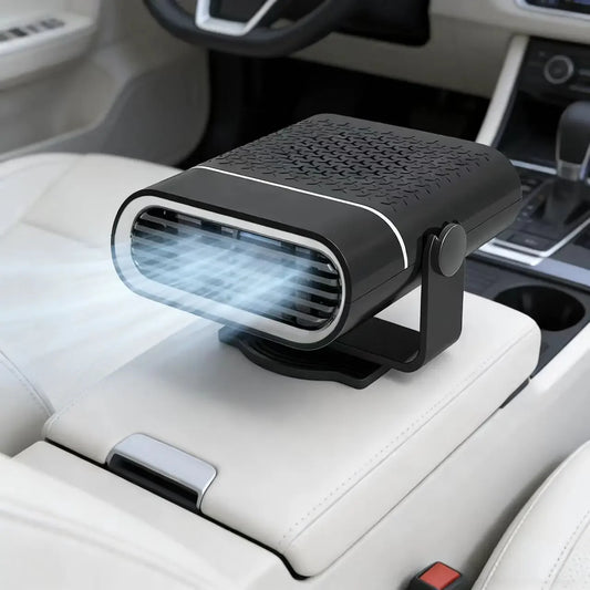 Portable Car Heater with Fast Heating Defrost & Defog Functions | 12V/24V Compatible | Fixed Air Outlet 360° Adjustable Angle