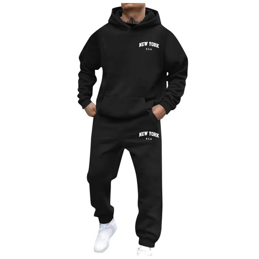 Men Women Autumn Winter Hooded Cotton Pants Set Fashion Casual Letter Printed CottonPants Sports Suit Ensemble