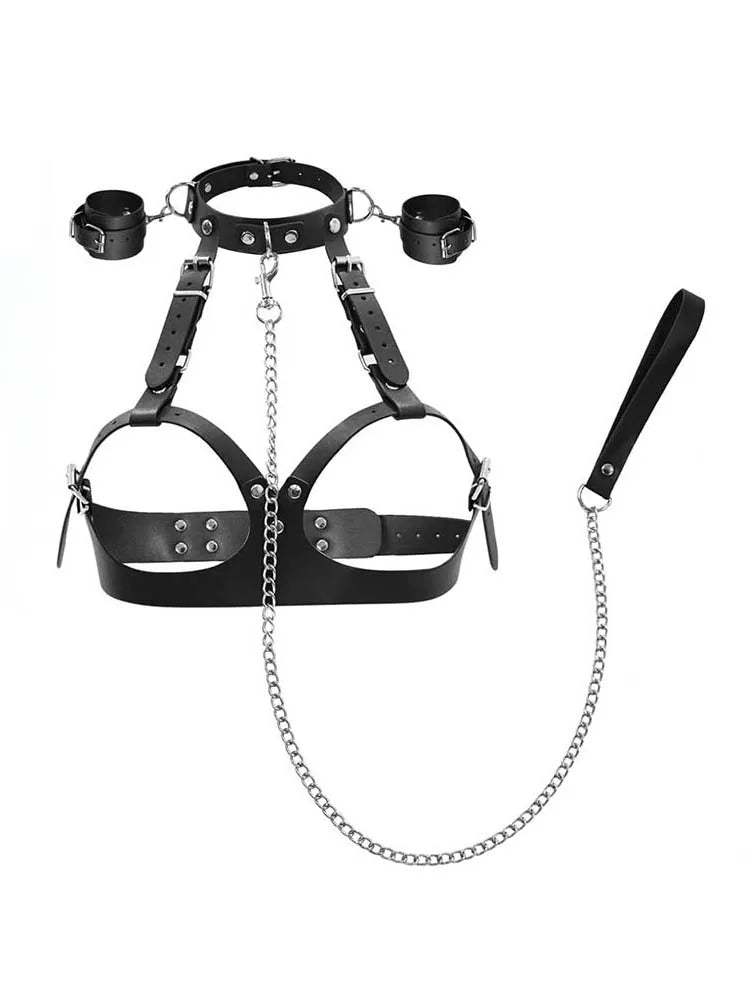 BDSM Pussy Handcuffs Sex Toys Games for Couples Slave Harness Cuffs Bondage Straps Erotic Obedience Turn Female Sex Kits 18+