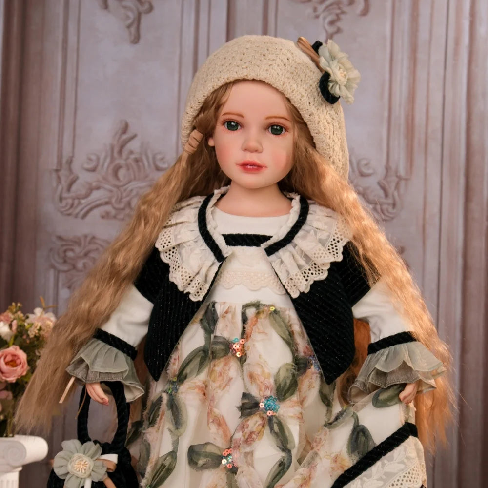 Cloveray 28 inch Large Size Original Realistic Vinyl Doll Retro Vinyl Cloth Body Doll High Quality Handmade Collectible Art Gift