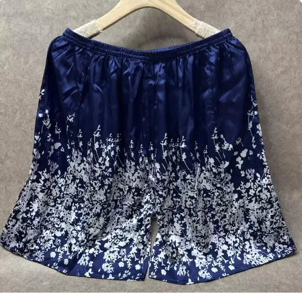 100% Mulberry Silk Men Boxer Underwear Couple Rubber Band Thin Short Home Pants Promotion Woman Can Wear