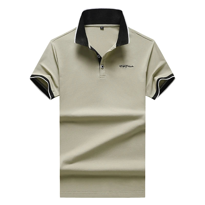 Cotton Golf Polo Giraffe Shirt Men Quality Embroidery Summer Short Sleeve Polo Shirts Casual Business Social Men's Lapel Polos
