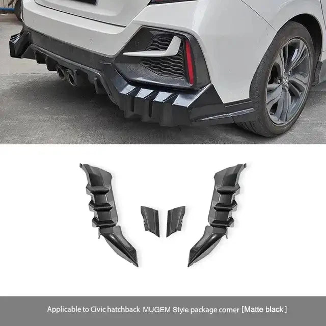 Car Styling For Honda Civic Hatchback 2021Body Kits Rear Spoiler Bumper Edge Rear Diffuser FK8 Rear Spoiler