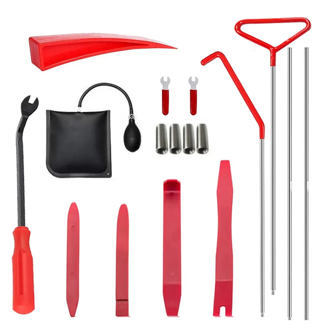 26/17/10/11PCS Car Wedge Pump Locksmith Thickened Door Repair Air Cushion Emergency Open Unlock Tools With Long Reach Grabber
