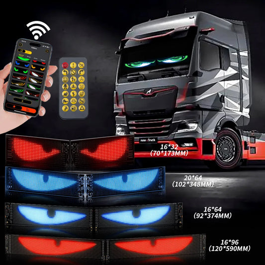 Car Devil Eyes Light Programmable Flexible LED Digital Display Smart APP Control Custom Text DIY Pattern Soft Screen for Trucks