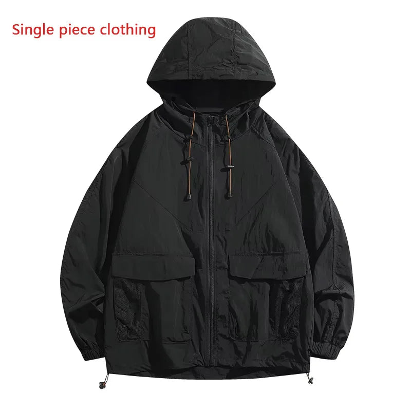Summer Sun Protection Air-conditioned Clothing for Men & Women Fan Ice Jacket Refrigeration Hooded Fan Clothing Outdoor Fishing