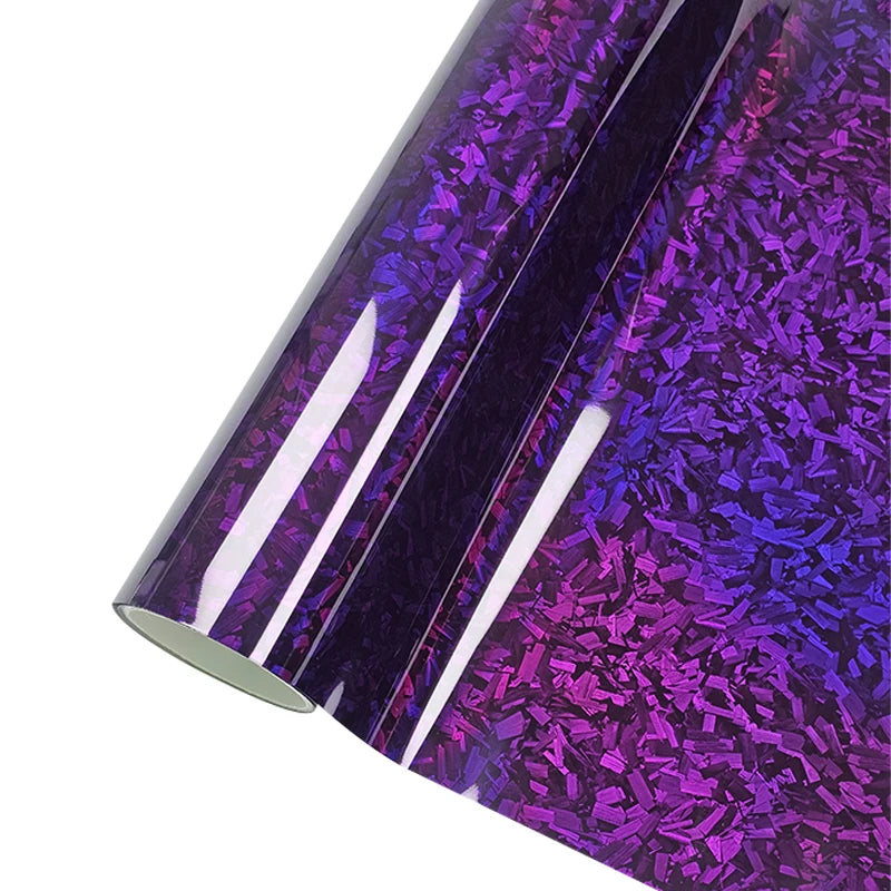 High Gloss Forged Laser Rainbow Carbon Fiber Silver Car Carbon Film Black Vinyl Wrap Tuning Auto Accessories Sticker for Car
