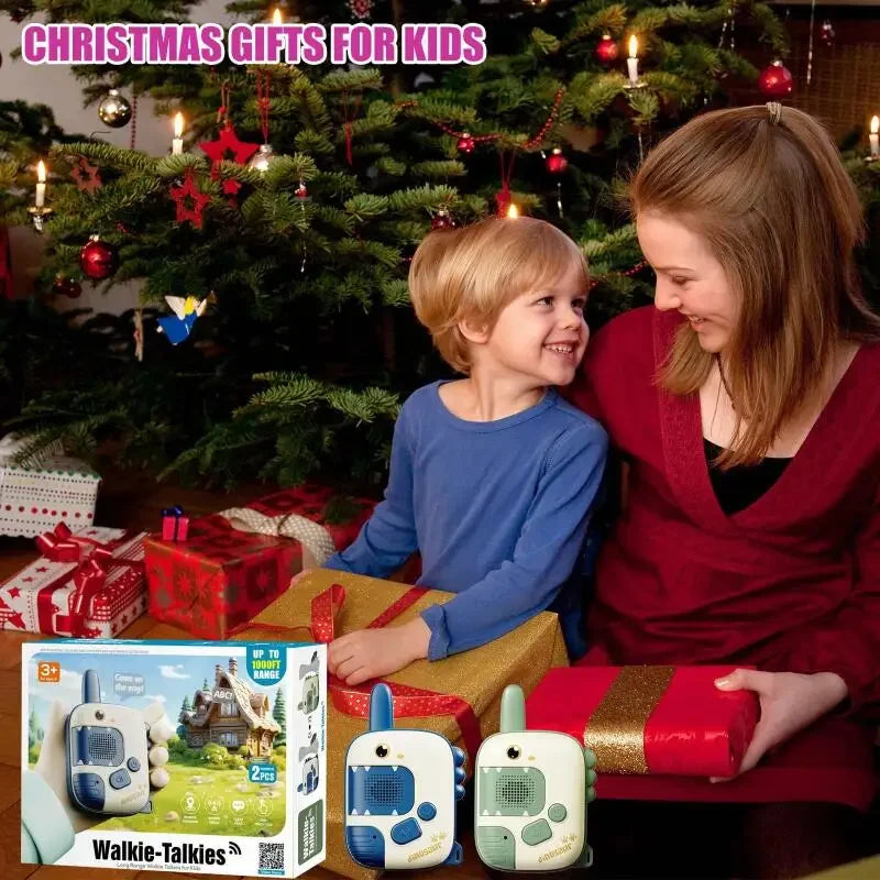 Walkie Talkie Toy Long Range Mini Handheld Button Dinosaur Interphone Outdoor Wireless Transmission Walkie-Talkie Kids Xmas Toys