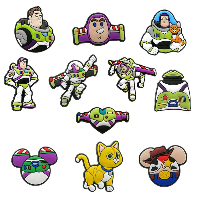 MESUCA 12-200pcs Buzz Lightyear Shoe Charms For Sandals,Shoe Decoration Accessories Shoe Pins Great Gift For Men Women