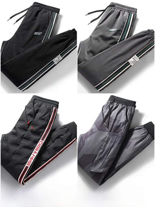 Men's down Pants Thiened Winter Sports Casual Snowboarding Long Trousers Outerwear Warm Cotton Workwear Leisure Outdoor