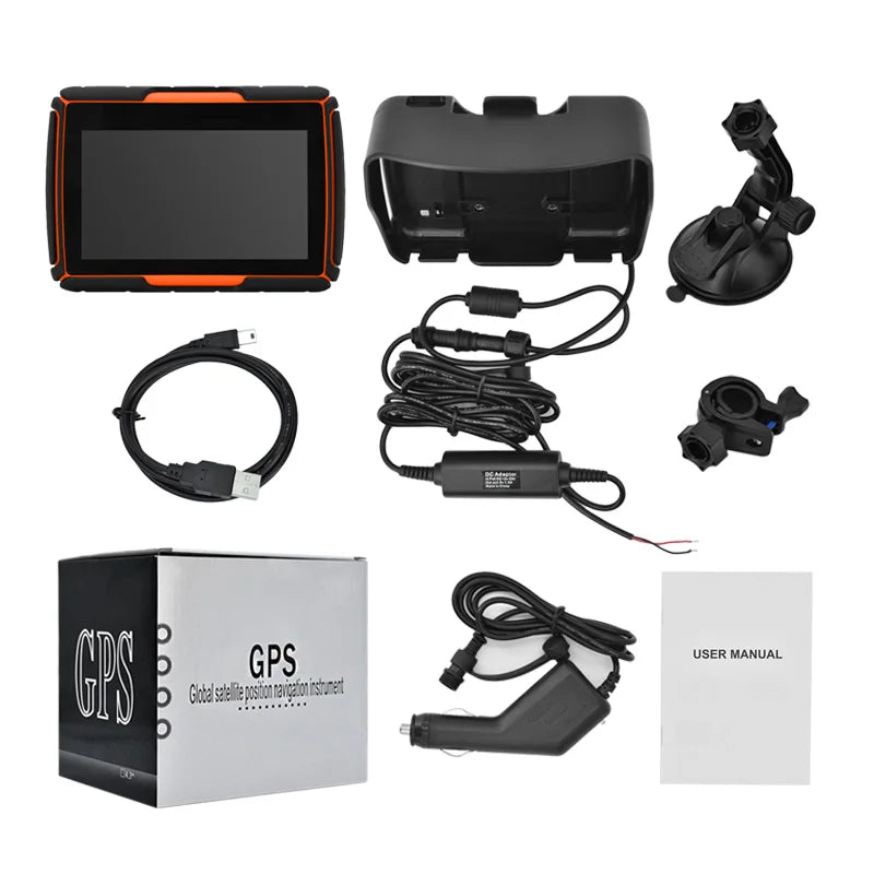 4.3 inch Motorcycle Car GPS Navigation IP67 Waterproof WINCE Bluetooth FM AVIN Built in 8GB Free iGo Map Newest