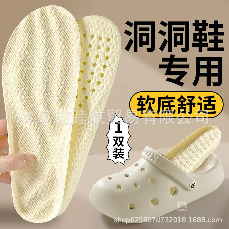 Antibacterial Breathable Shoe Insoles Unisex Hole Shoe Inserts Comfortable Anti Slip Absorbent Soft Bottom Women Men Pain Relief