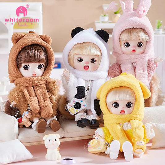 13cm Bjd Doll Trendy Collectible Toy Four Series Styles Changeable Outfit Phone Backpack Pendant Free Dopamine Color Lanyard Mul