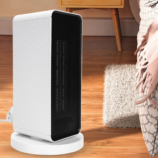 Quiet 1200W PTC Ceramic Space Heater White Portable 70° Oscillation With Thermostat Overheat Tip Over Protection