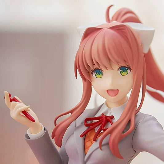 18cm Beautiful Girl Literature Club Figurine Decoration Monica School Uniform Standing Pose Anime Model Decora Birthday Gift