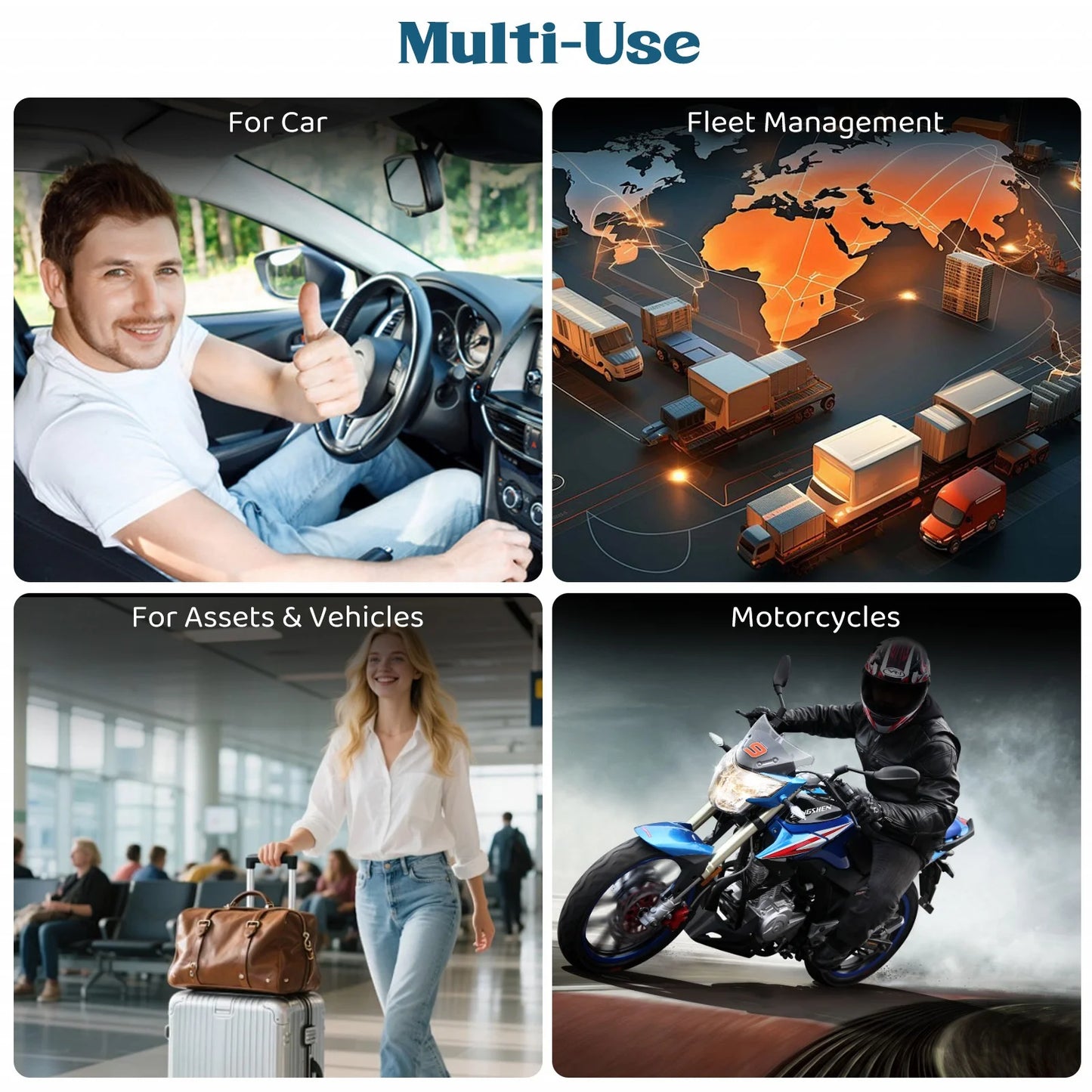 4G Vehicle GPS Tracker Real-Time Tracking Long Standby Battery Strong Magnetic Mount Waterproof Multiple Alarm Functions