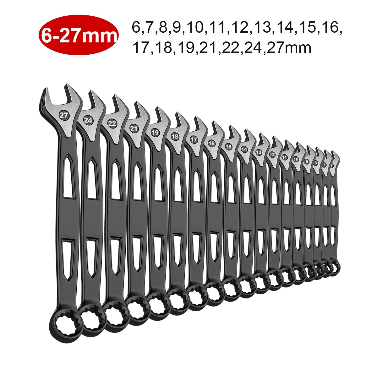 Max Torque Premium Combination Wrench Set, Chrome Vanadium Steel, Long Pattern Design | Include Metric 6-32mm