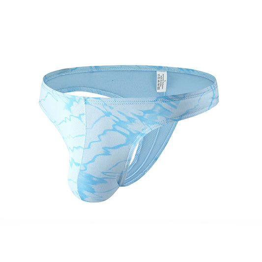5PCS Sexy Mens Thongs Underwear Briefs Print Underpants Bulge Penis Pouch Low Waist U convex Panties Jockstrap Gay Homens