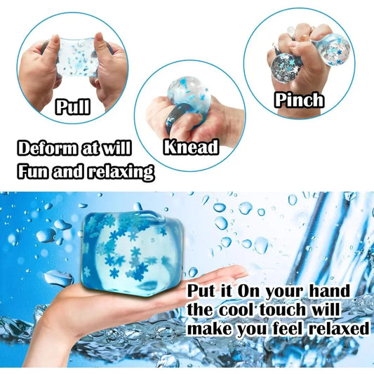 6/8/10/12 PCS Ice Cube Squishy Sensory Toys Stress Square Soft Touch Squeeze Office Stress Relief Toys for Adults Favors Gifts