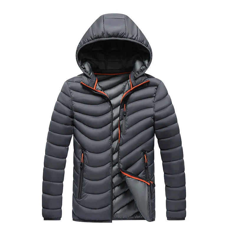 Autumn Winter Men Parkas Windbreaker Warm Casual Outdoor Fashion Mens Down Jackets Windproof Cotton Thicken Male Hooded Coats