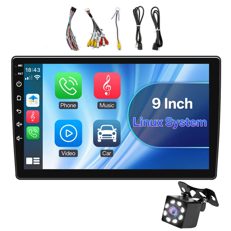 HIPPCRON 2Din 7"/ 9" Car Radio Android Multimedia Video Player Wireless Carplay Android auto Universal LINUX System Touch Screen
