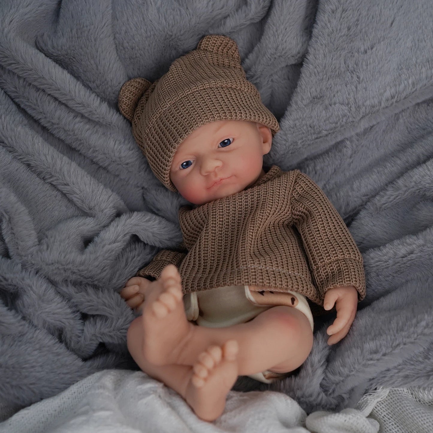 Miaio 12" Micro Preemie Full Body Silicone Baby Doll 30CM Lifelike Reborn Anti-Stress Toy Realistic