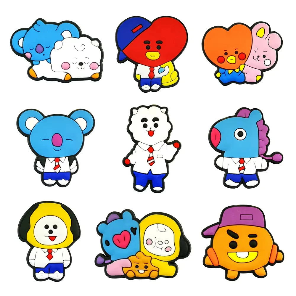 7-240PCS Kawaii cartoon Shoes Charms DIY PVC Shoe Bag Accessories For Bookworm Wristband Pendant Decoration Kids Xmas Gifts