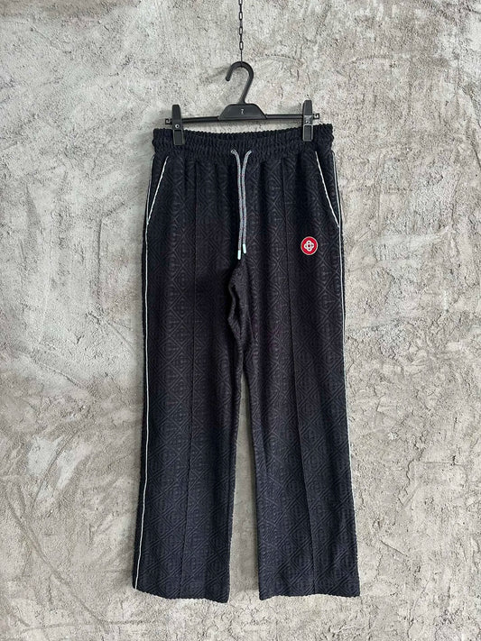 Casual Embroidered Letter Flannel Pants Straight Leg Cotton Trousers Warm Youthful Style for Young Men Autumn Season