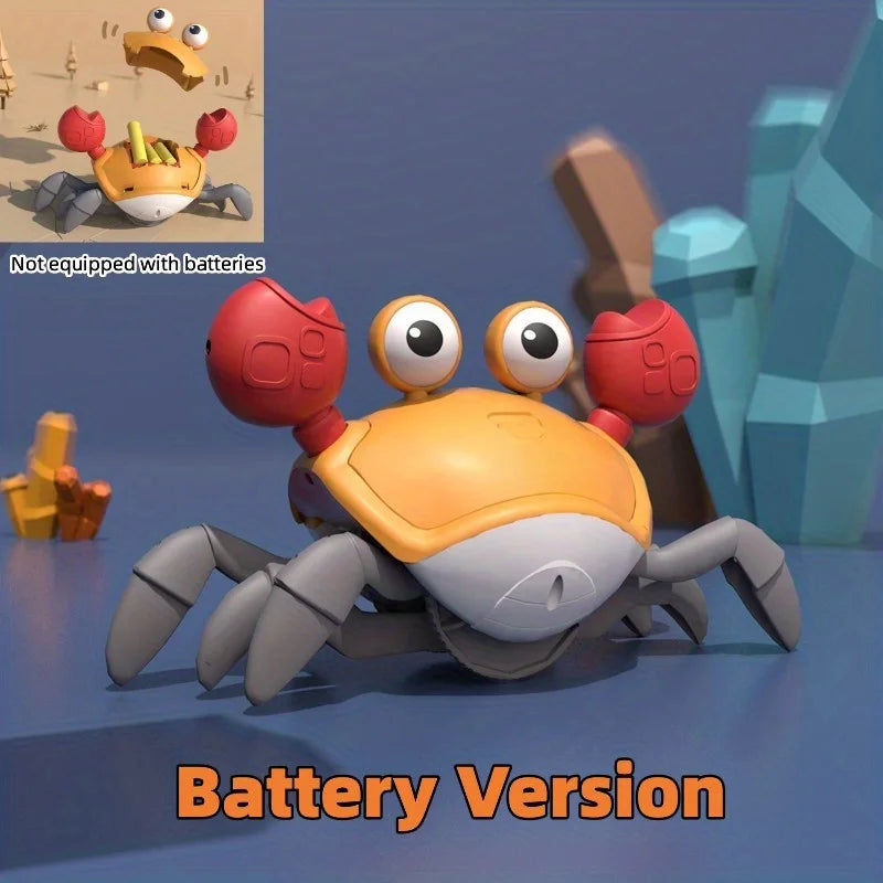 Interactive Escaping Crab Toy Induction Robot Crab Auto Obstacle Avoidance Electronic Pet with Music LED Lights Rechargeable 14+