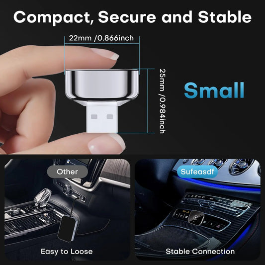2-in-1 Wireless CarPlay & Android Auto Adapter, Plug & Play CarPlay Dongle Converts Wired to Wireless, Fast Auto-Connect, No Del