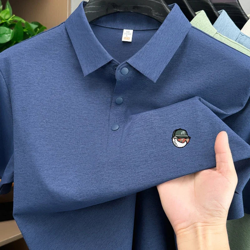 Golf men's polo shirt short sleeved brand fashionable printed top summer new comfortable breathable casual sports collar T-shirt