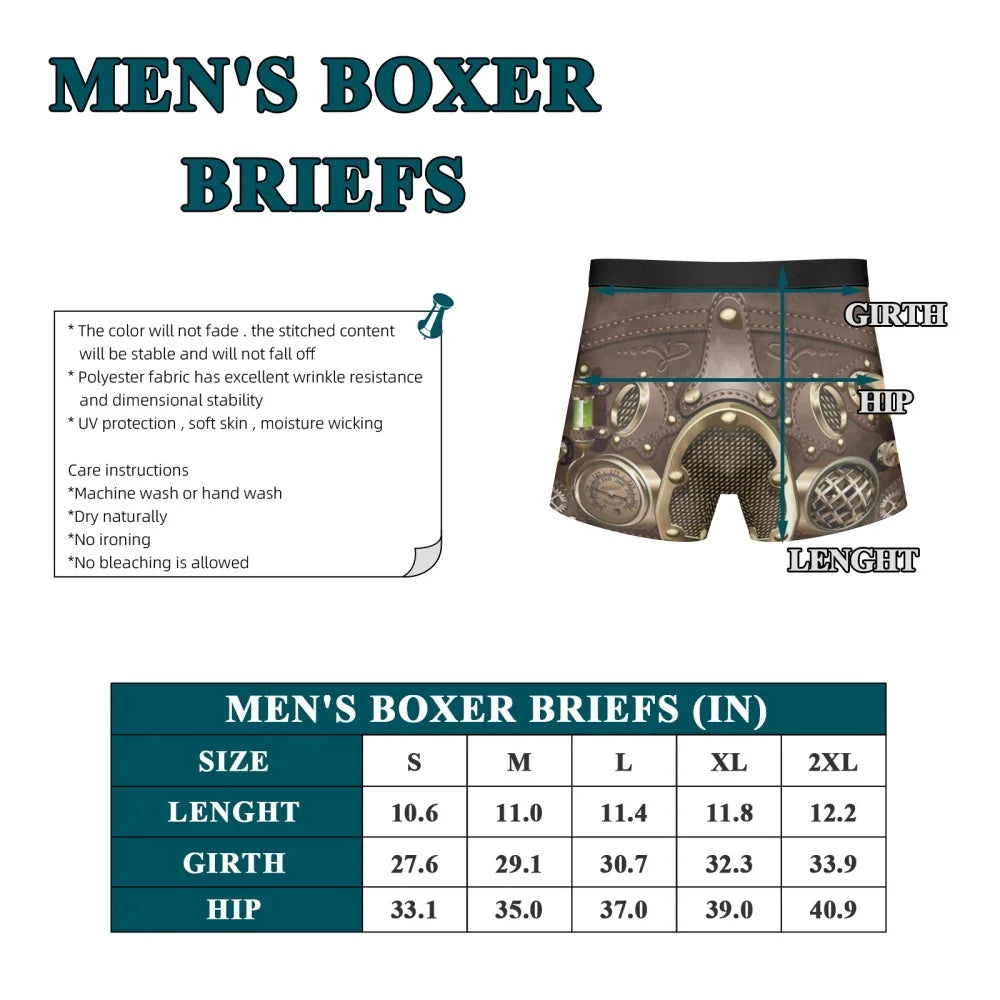 1Pc Personalized Custom Face Photo Men's Boxer Briefs -Customized Fun Men's Boxer Briefs for Valentine's Day &Anniversaries Gift