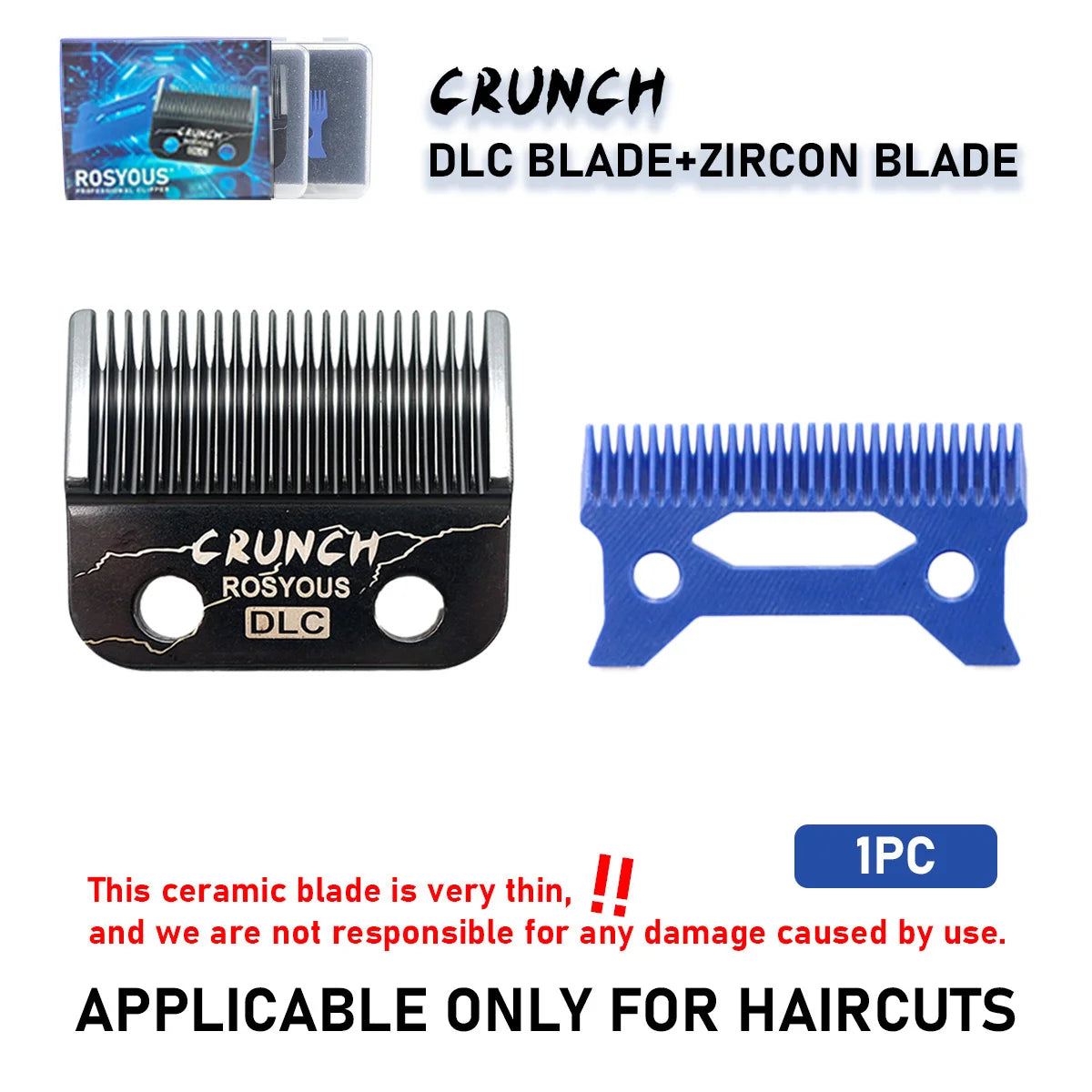 For JUCAI JC06 8148 V003 R66 M10 Madeshow Wmark VGR ROSYOUS Hair Clipper Accessories Replacement Zircon Blade CRUNCH DLC Blade