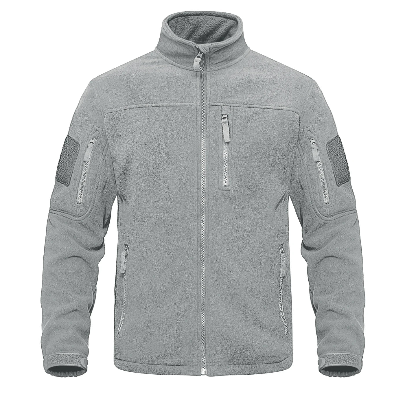 TACVASEN Full Zip Up Green Fleece Jacket Thermal Warm Work Coats Mens Zipper Pockets Jacket Hiking Training Outwear Windbreaker
