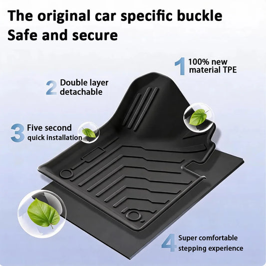 Car Floor Mats For Leapmotor C10 2024 2025 2026 Car Floor Mats & Cargo Liner TPE 3D Foot Mat Waterproof Trunk Mat Protective Pad
