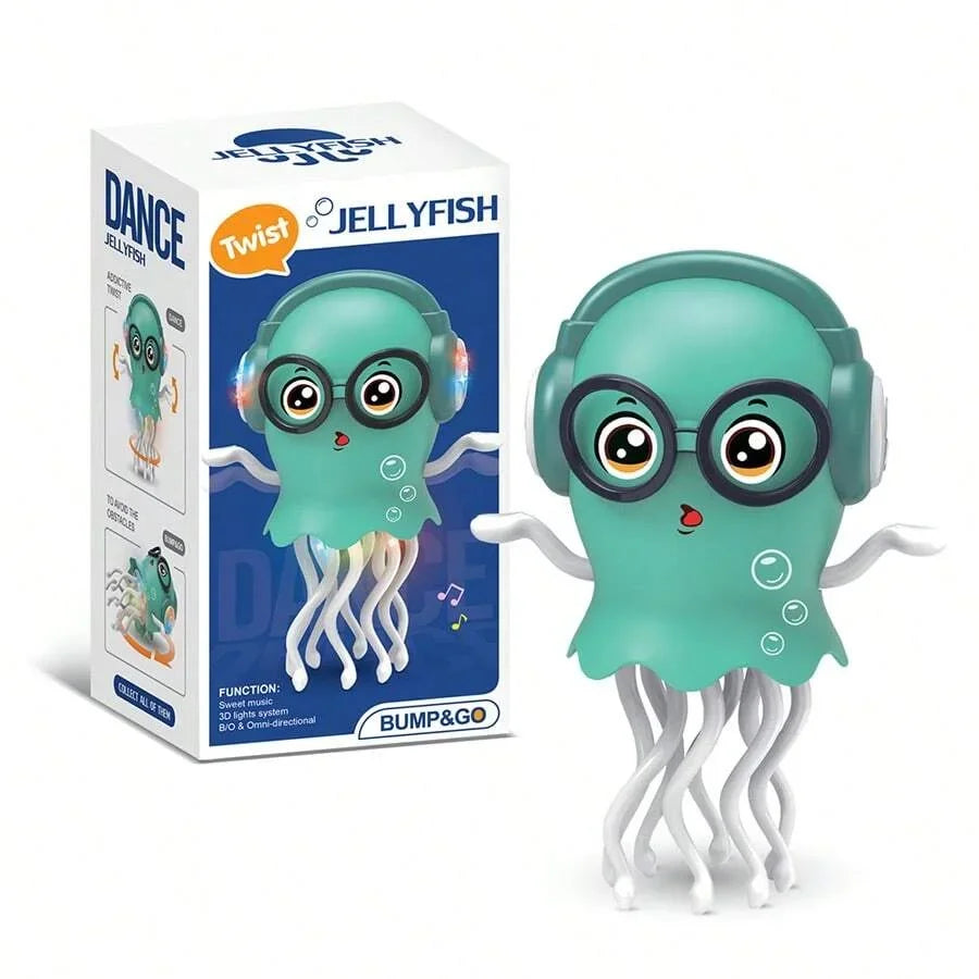 Dancing Jellyfish Toys for Kid Automatic Obstacle Avoidance Crawling Walking Electric Jellyfish with Light Music Christmas Gifts