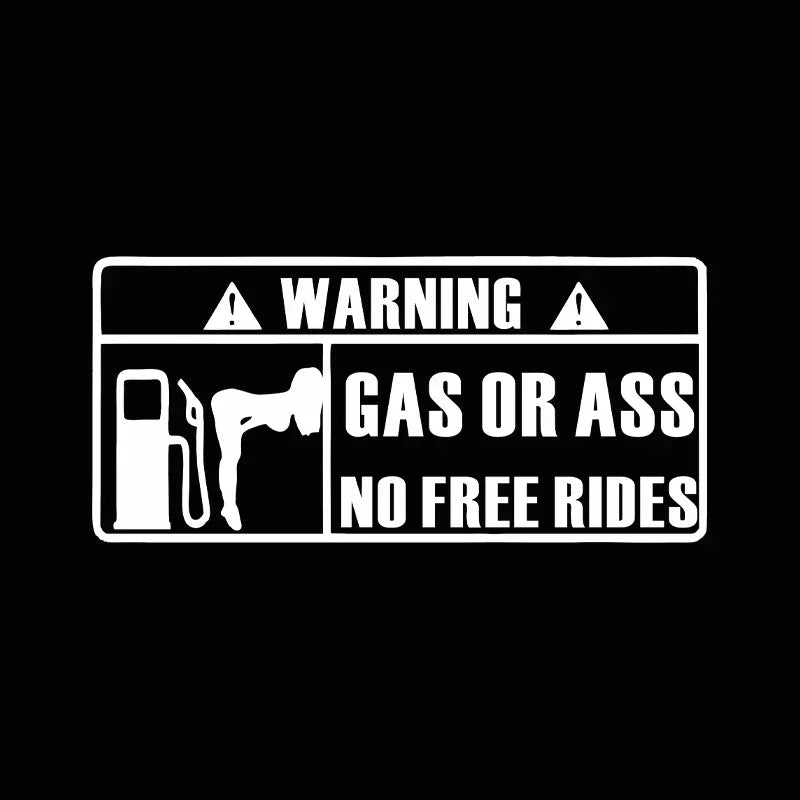 15*7CM Car Interior Personality Stickers GAS GRASS or ASS Unmanned Free Ride Car Windows Vinyl Stickers Waterproof Custom