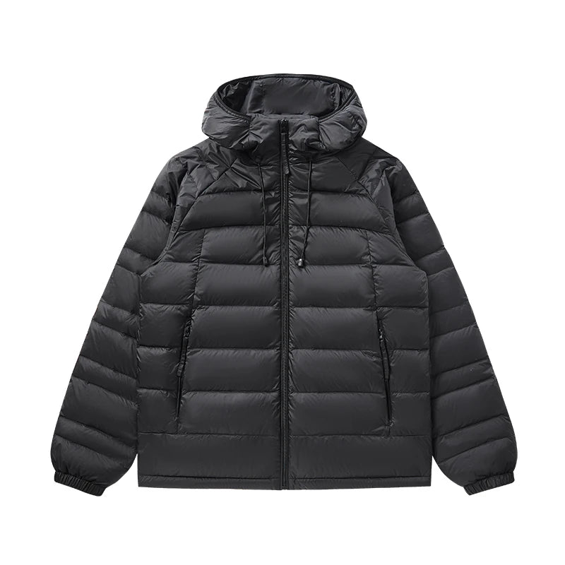 UETEEY Ultra Light Men's Down Jacket 90% White Duck Down Hooded Winter Coat Men 2025 New Autumn Warm Compression Packable